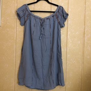 Boutique Off Shoulder Embroidered Dress